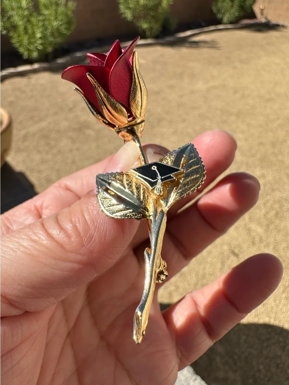 Vintage Giovanni Rose, Graduation Brooch, Signed Costume Jewelry, Mid Century